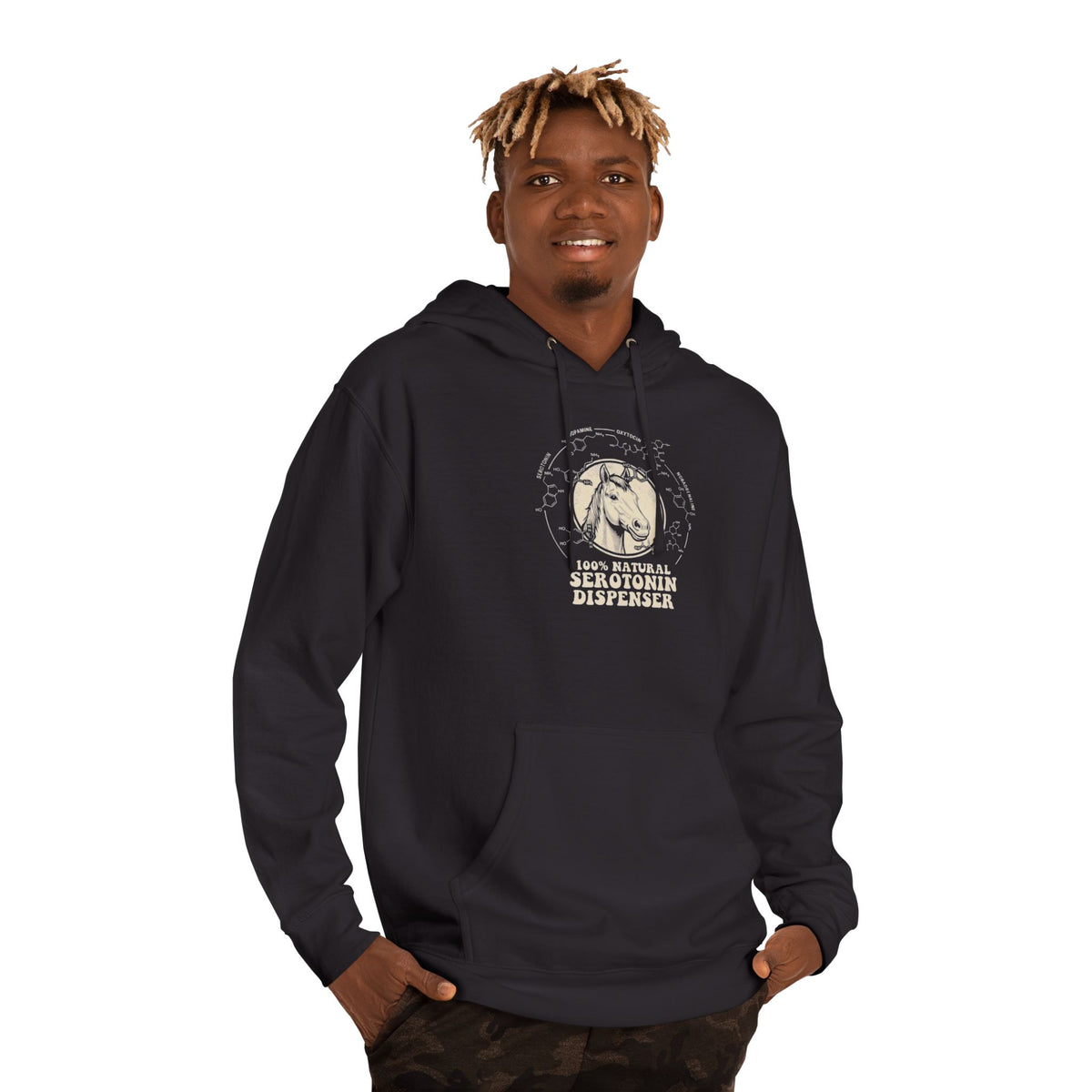 Horse 100% Natural Serotonin Dispenser T-Shirt | Equestrian Mental Health Graphic Tee