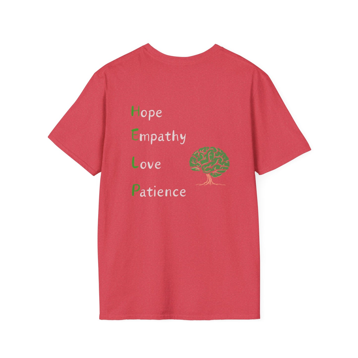 Hope Empathy Love and Patience Tee. Powerful shirt for empowering supporters of depression and anxiety.