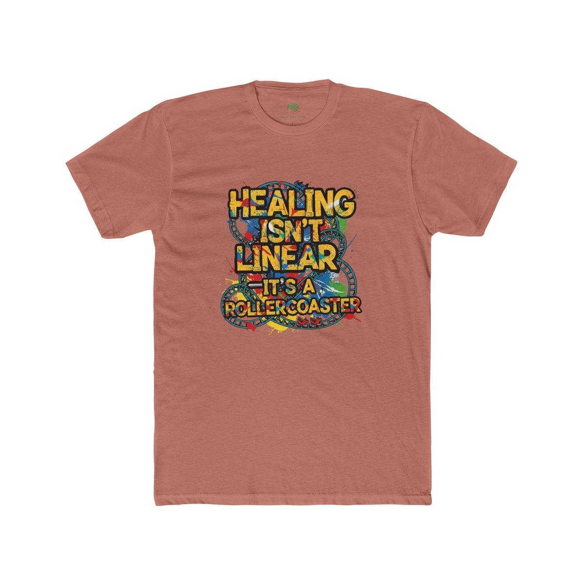 Healing Isn't Linear Rollercoaster Tee — Mental Health Awareness Graphic T‑Shirt