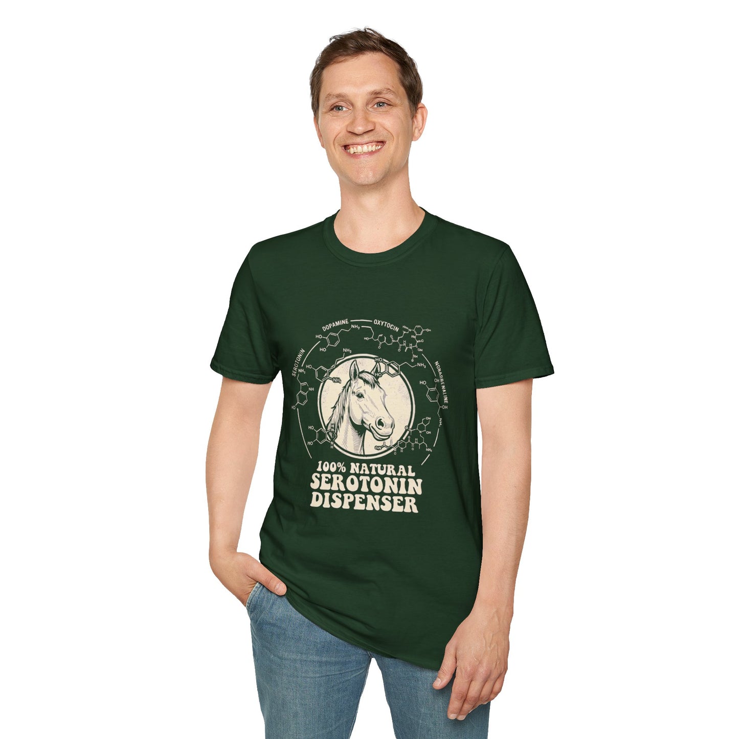 100% Natural Serotonin Dispenser Horse Graphic Tee