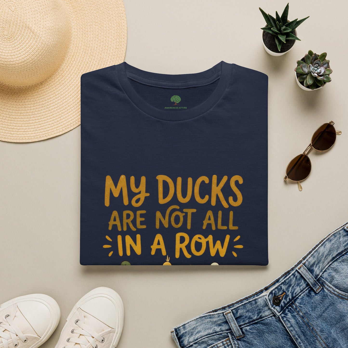 “My Ducks Are Not All In A Row” Cute Duck Graphic Tee