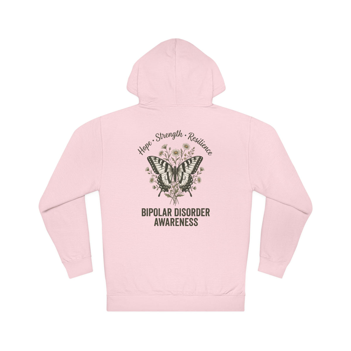 Bipolar Disorder Awareness Hoodie — Hope Strength Resilience Butterfly Design