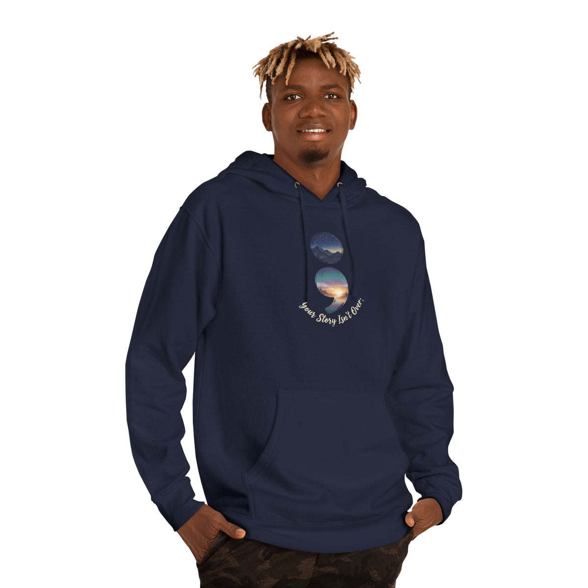 Your Story Isn’t Over Yet Semicolon Graphic Hoodie | Suicide Awareness & Mental Health Hoodie
