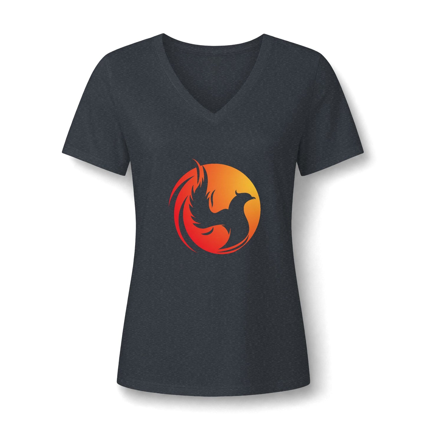Mental health V Neck featuring a bright logo phoenix and a phrase about inner strength