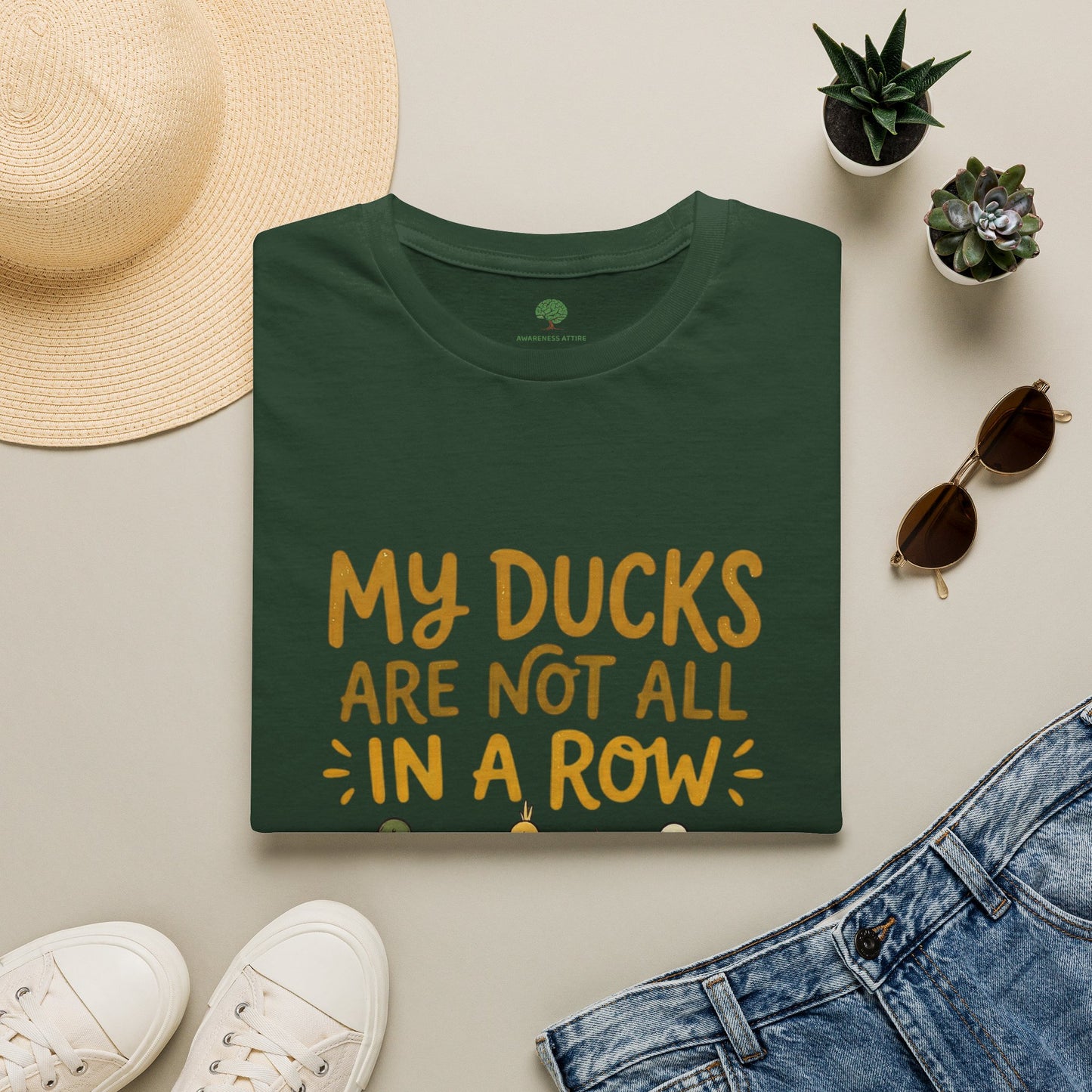“My Ducks Are Not All In A Row” Cute Duck Graphic Tee