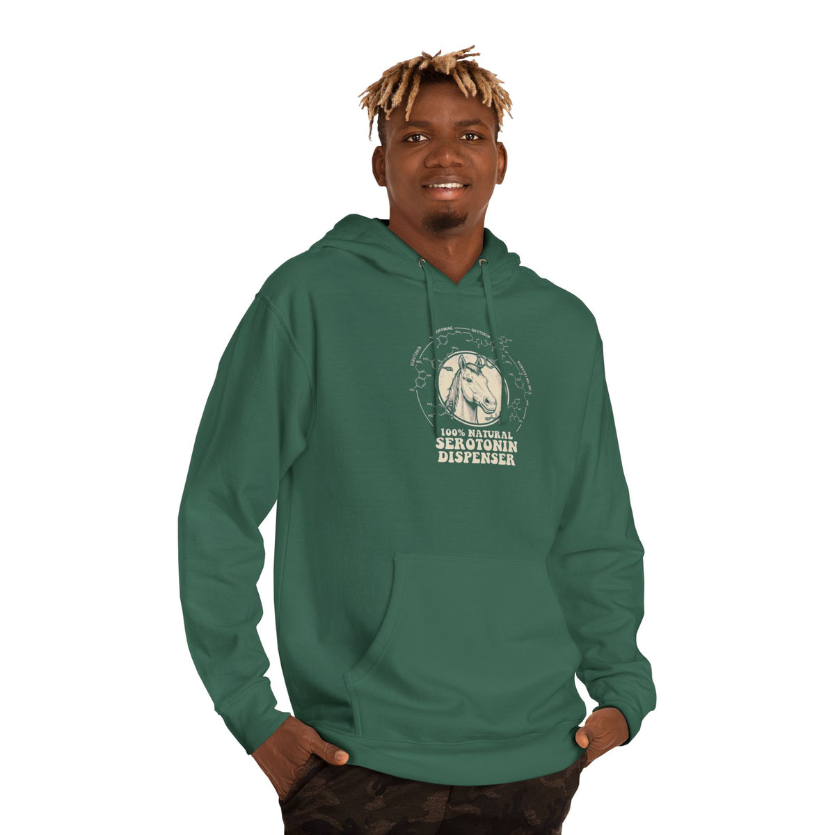 Horse 100% Natural Serotonin Dispenser T-Shirt | Equestrian Mental Health Graphic Tee