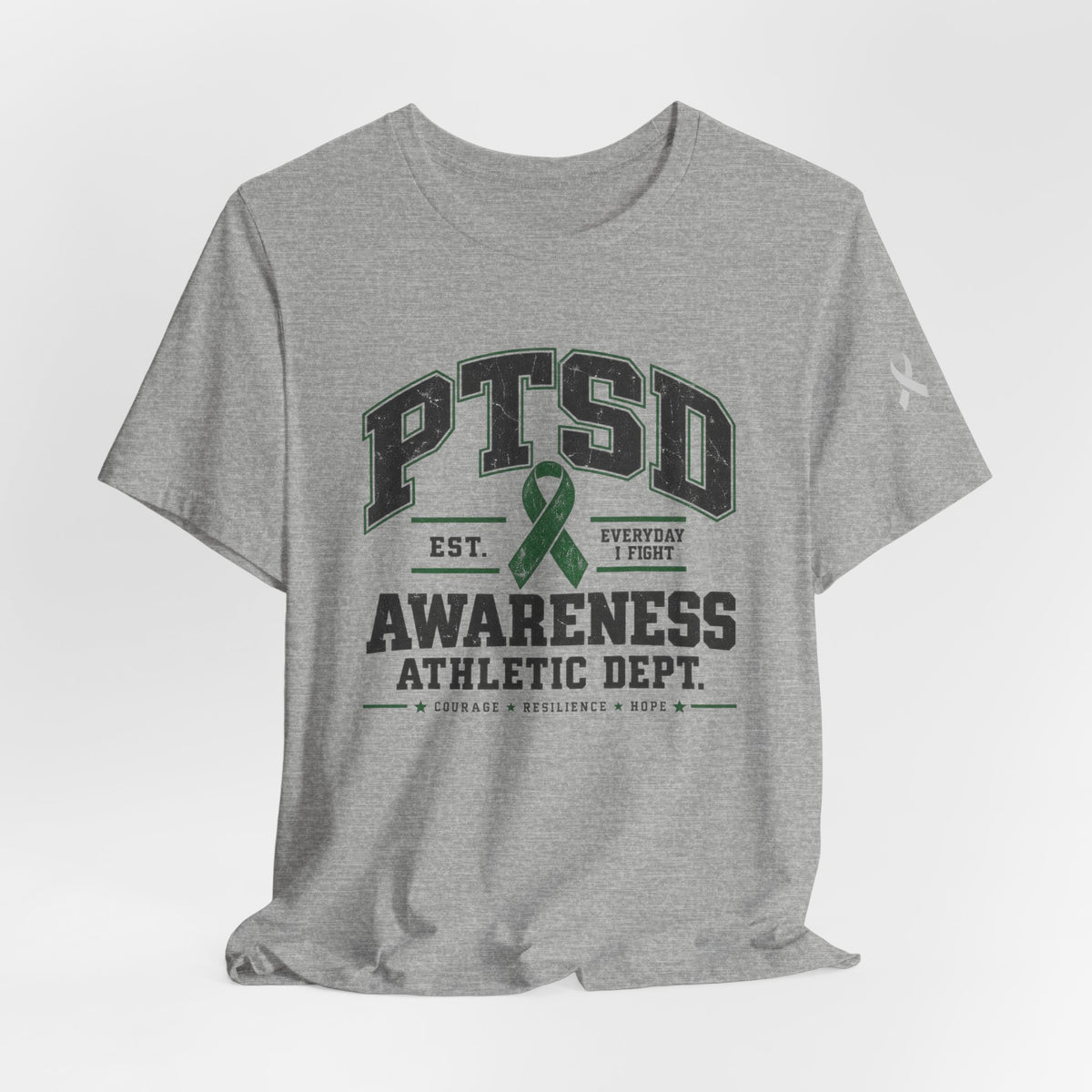 PTSD Awareness Athletic Department Green Ribbon Tee