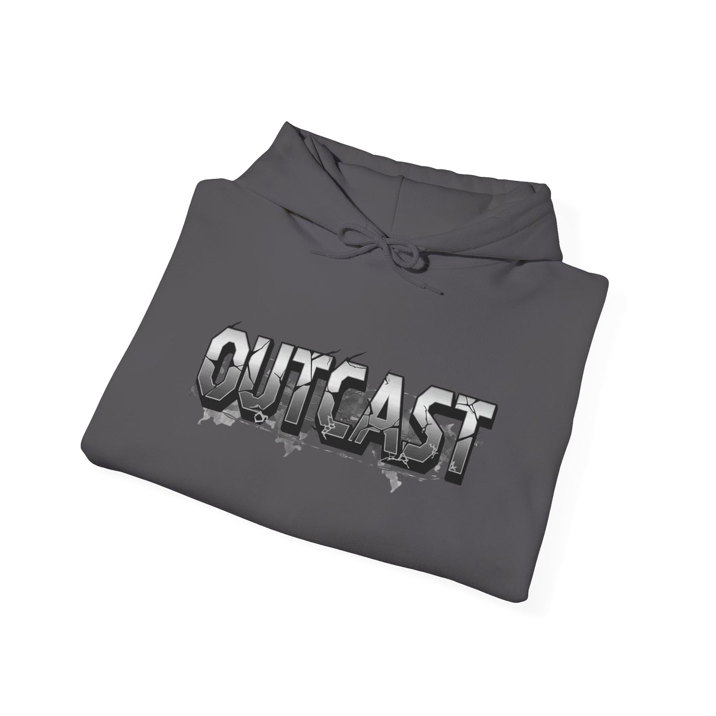 Outcast Graphic Hoodie — Grunge Drip Streetwear Pullover
