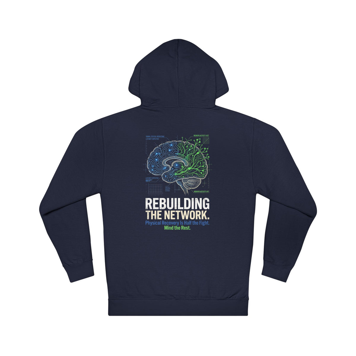 Rebuilding The Network Hoodie | Post-Stroke Depression & Neuroplasticity Heavyweight Hoodie