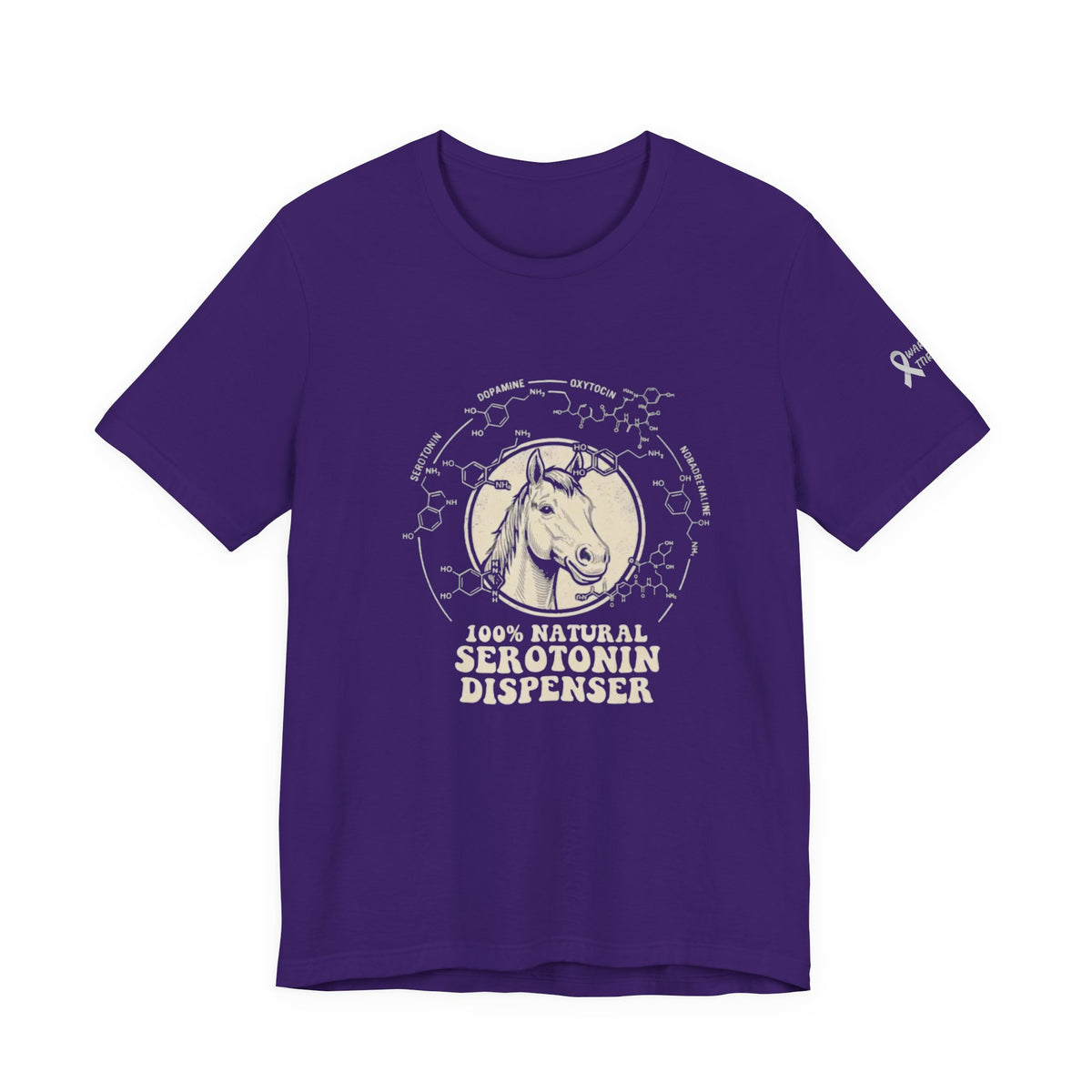 Horse 100% Natural Serotonin Dispenser T-Shirt | Equestrian Mental Health Graphic Tee