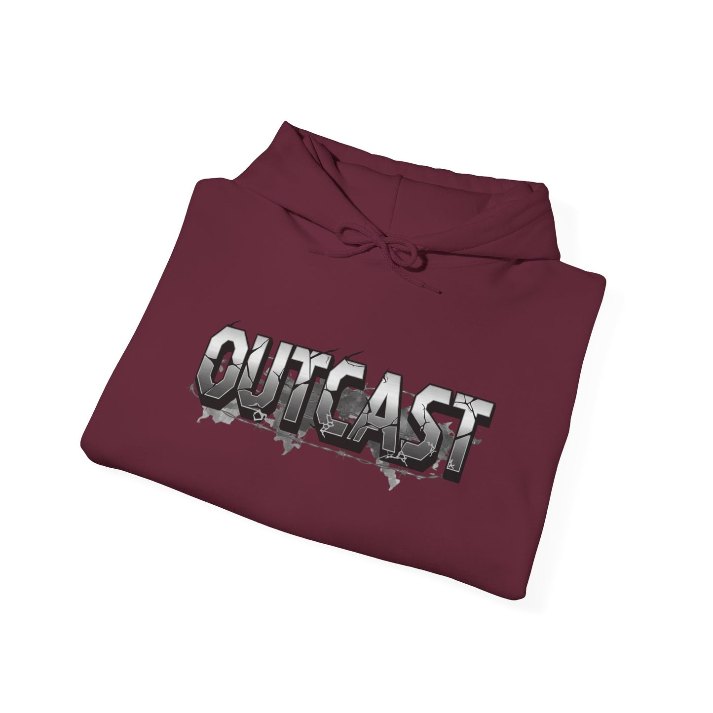 Outcast Graphic Hoodie — Grunge Drip Streetwear Pullover