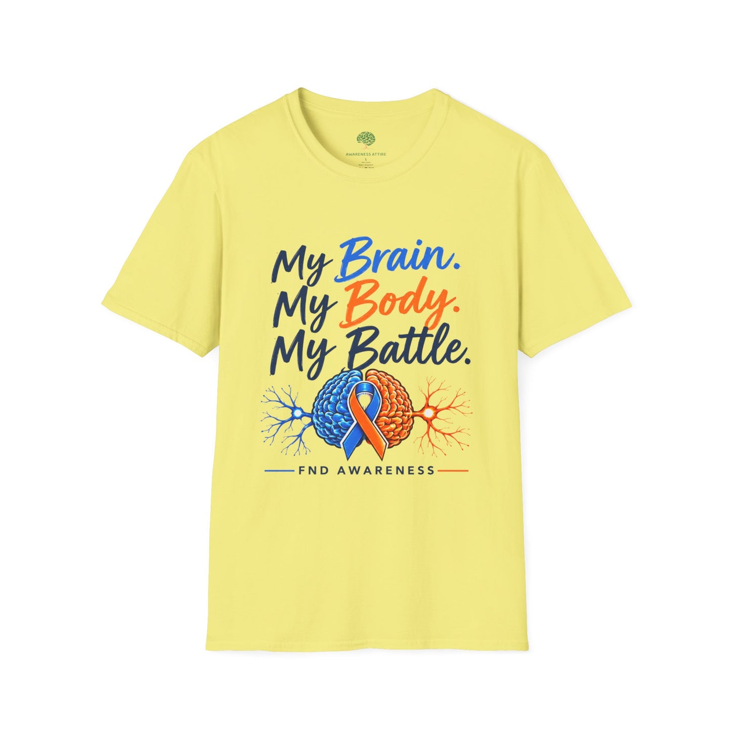My Brain. My Body. My Battle. Awareness T-Shirt — Neurological Health Ribbon Tee
