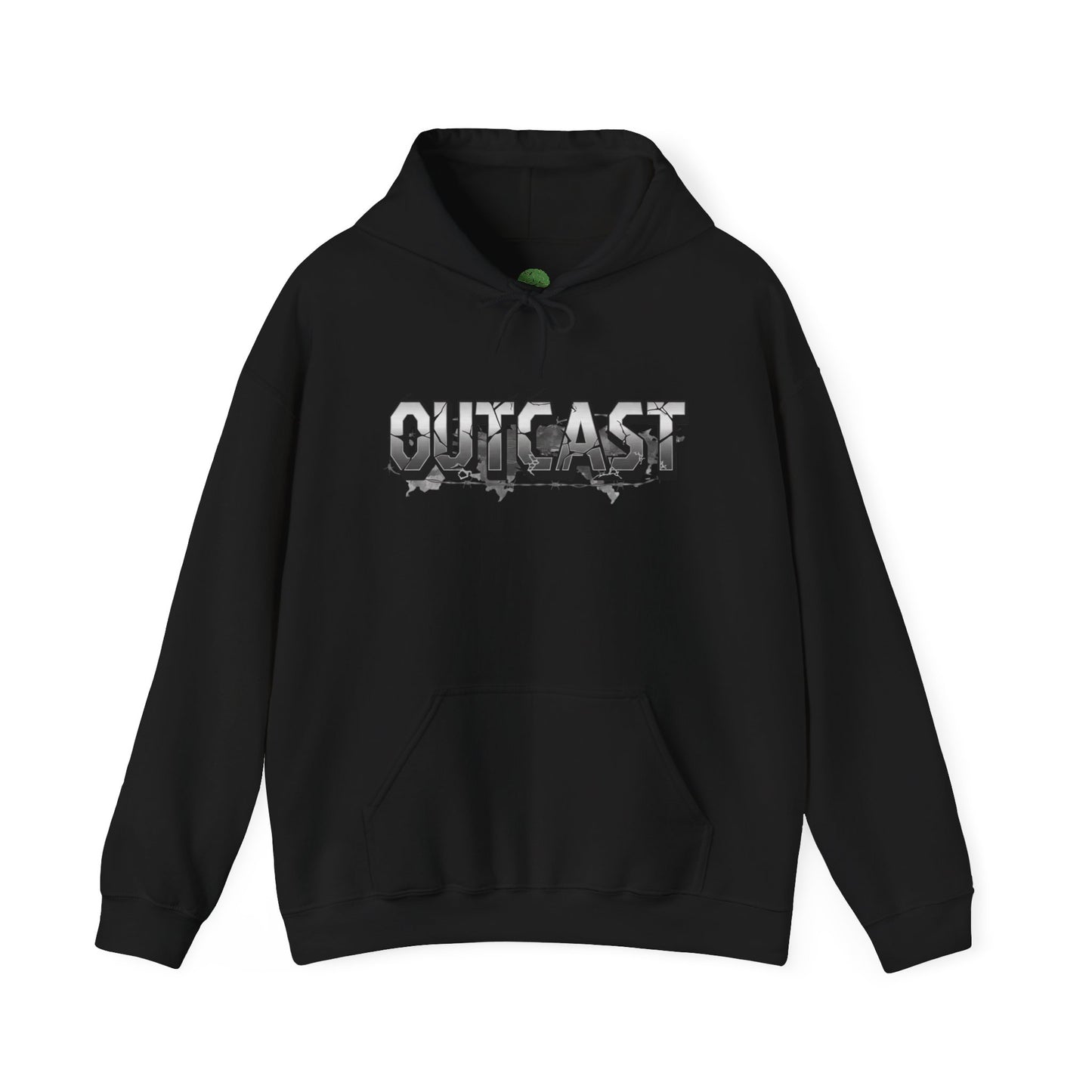 Outcast Graphic Hoodie — Grunge Drip Streetwear Pullover