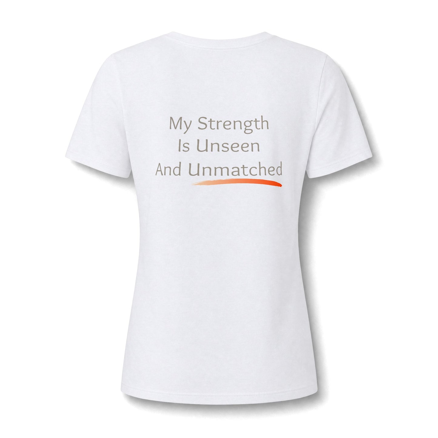 Mental health V Neck featuring a bright logo phoenix and a phrase about inner strength