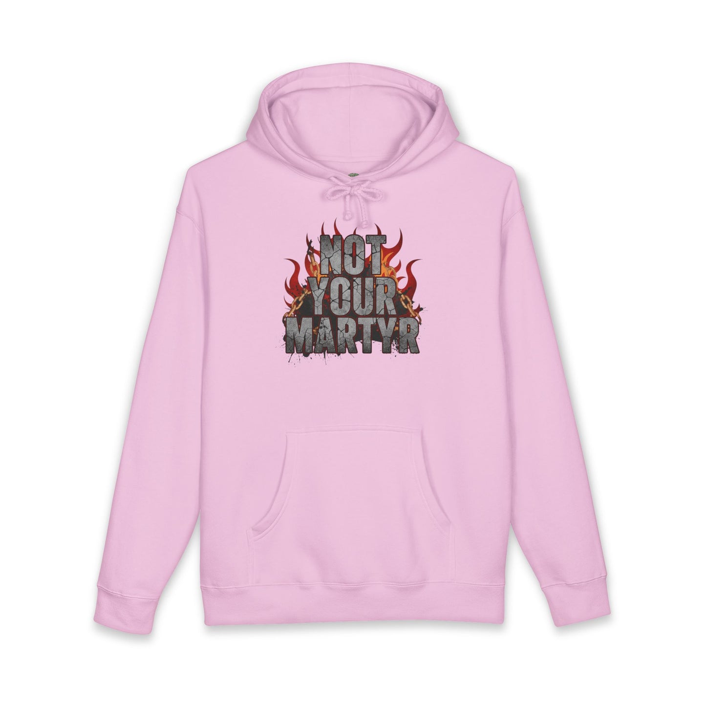 'Not Your Martyr' Grunge Flame Graphic Mental Health Hoodie