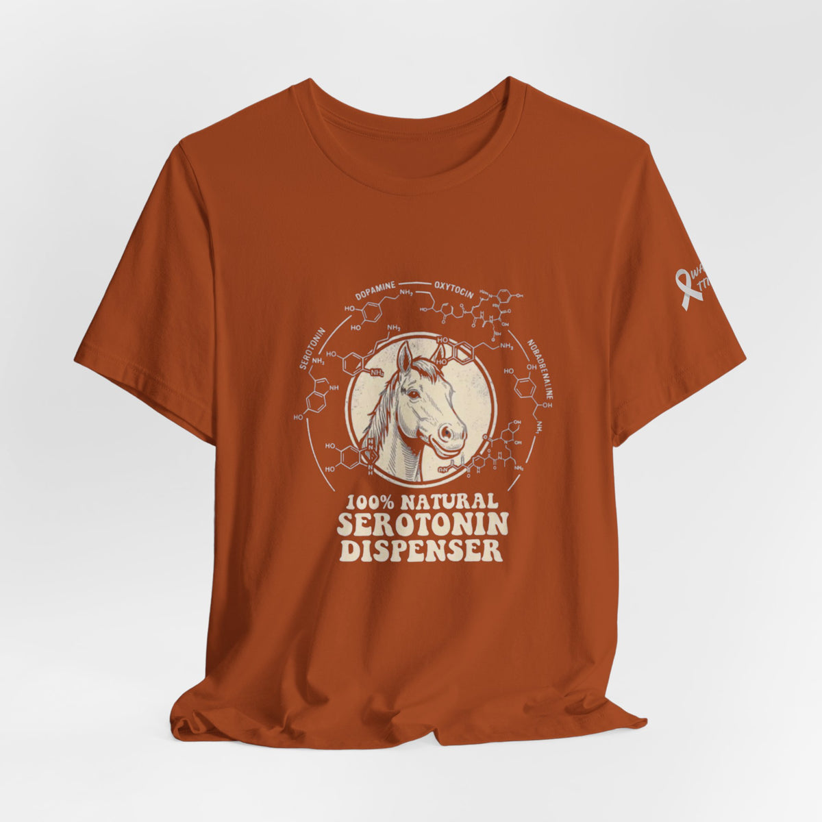 Horse 100% Natural Serotonin Dispenser T-Shirt | Equestrian Mental Health Graphic Tee