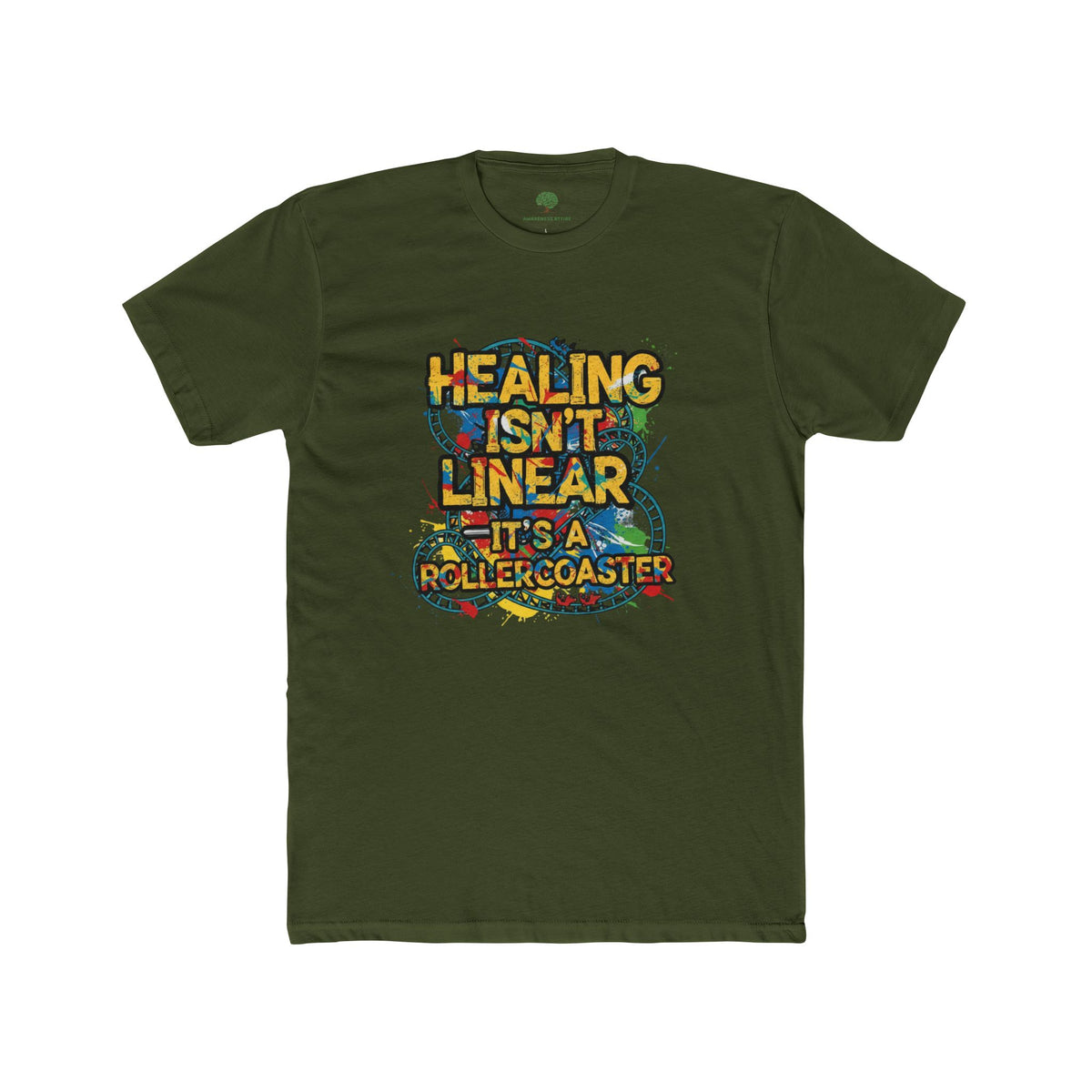 Healing Isn't Linear Rollercoaster Tee — Mental Health Awareness Graphic T‑Shirt