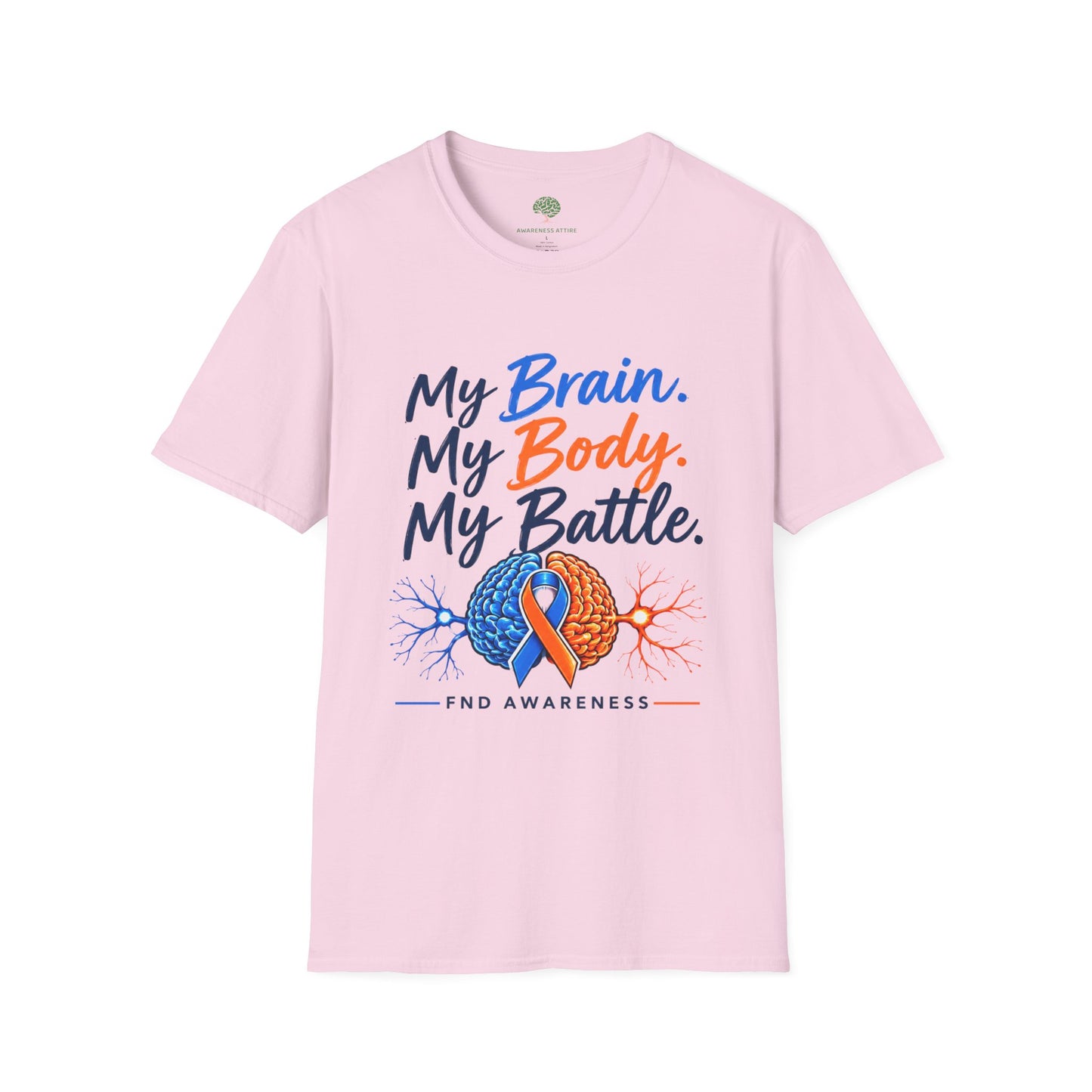 My Brain. My Body. My Battle. Awareness T-Shirt — Neurological Health Ribbon Tee