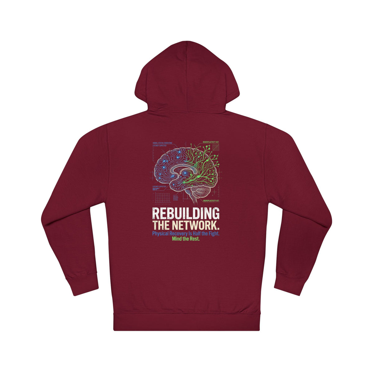 Rebuilding The Network Hoodie | Post-Stroke Depression & Neuroplasticity Heavyweight Hoodie
