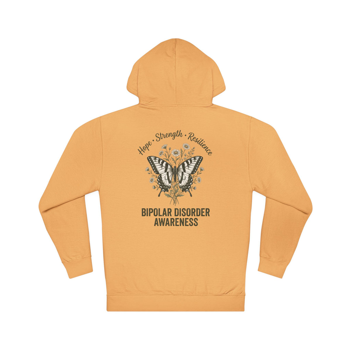 Bipolar Disorder Awareness Hoodie — Hope Strength Resilience Butterfly Design