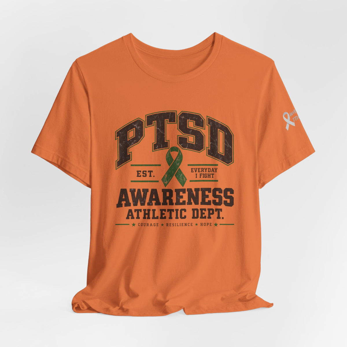 PTSD Awareness Athletic Department Green Ribbon Tee