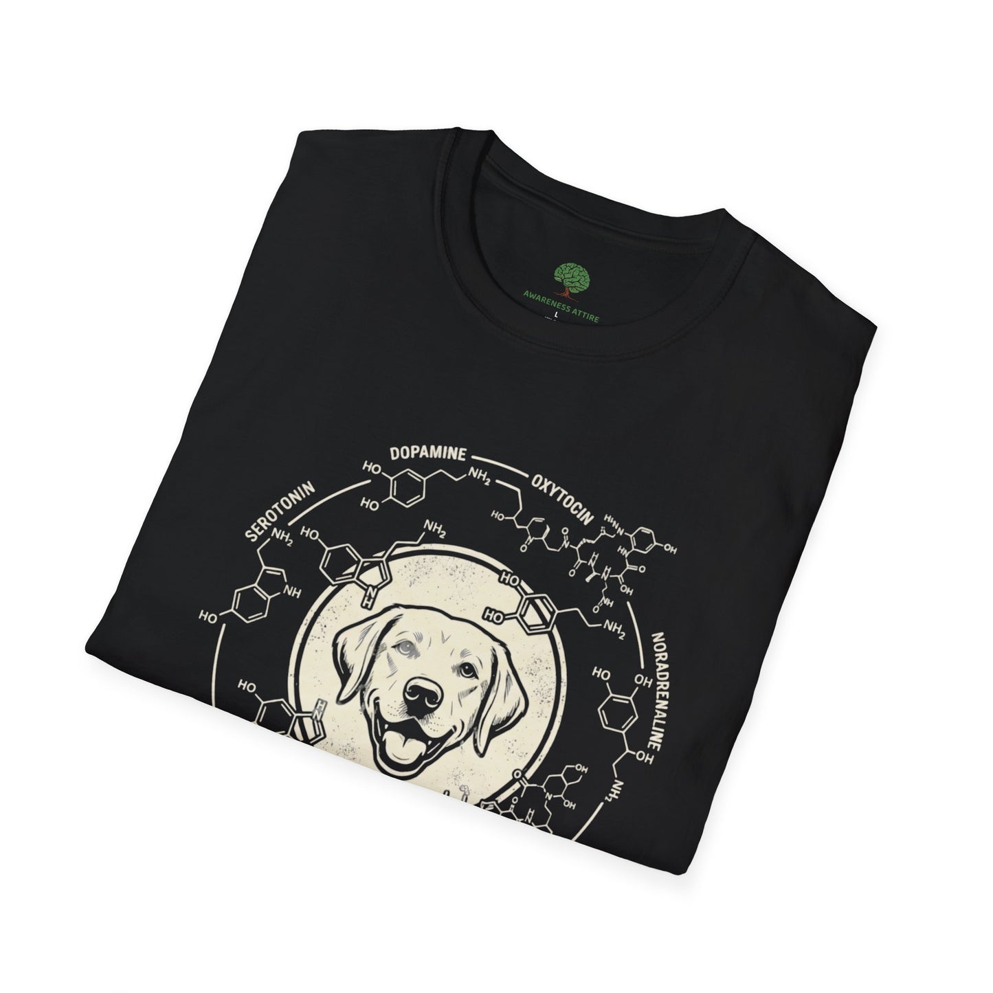 Serotonin Dispenser Dog T-Shirt — 100% Natural Retro Pup Graphic Tee