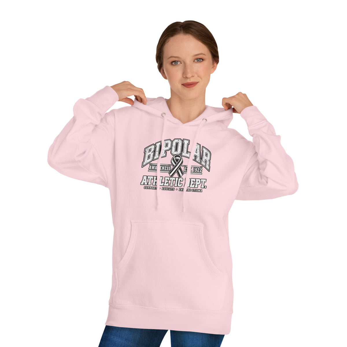 Bipolar Athletic Dept. Hoodie — Retro Varsity Mental Health Awareness Sweatshirt