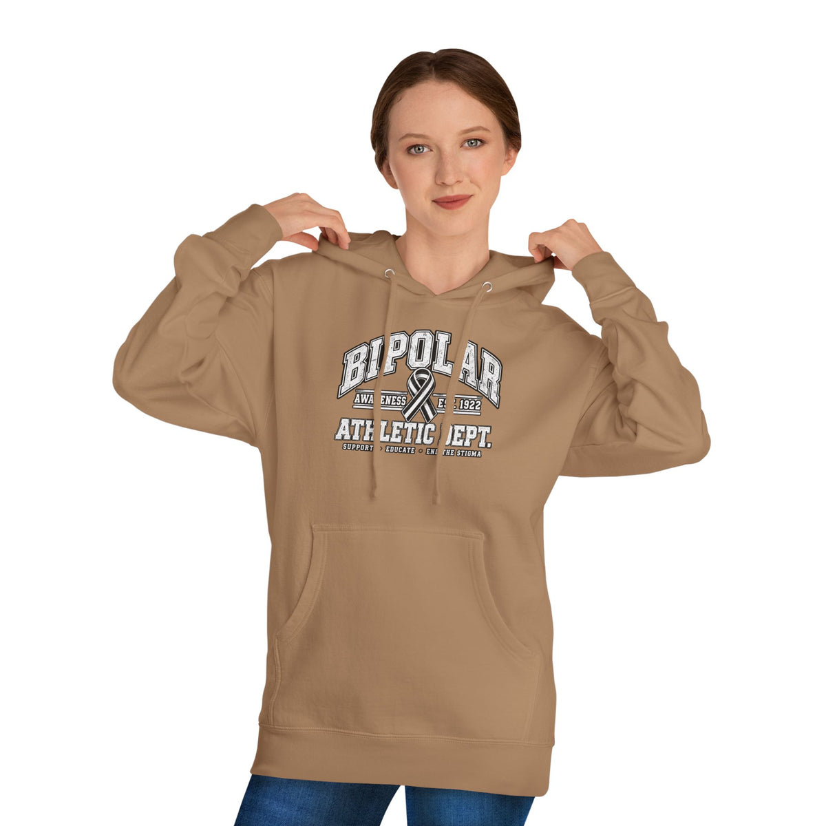 Bipolar Athletic Dept. Hoodie — Retro Varsity Mental Health Awareness Sweatshirt