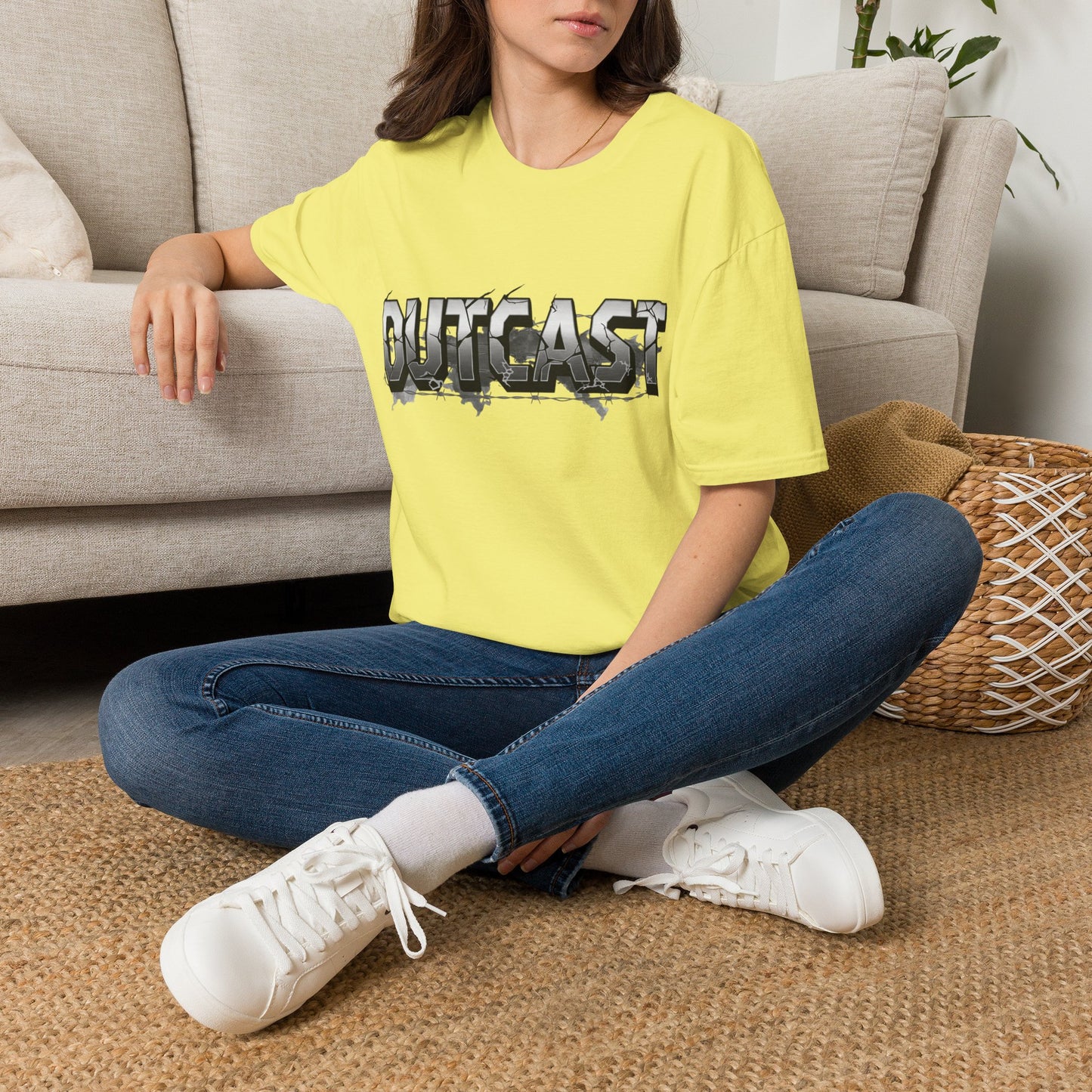 "Outcast" T-Shirt | Minimalist Typography Slogan Tee
