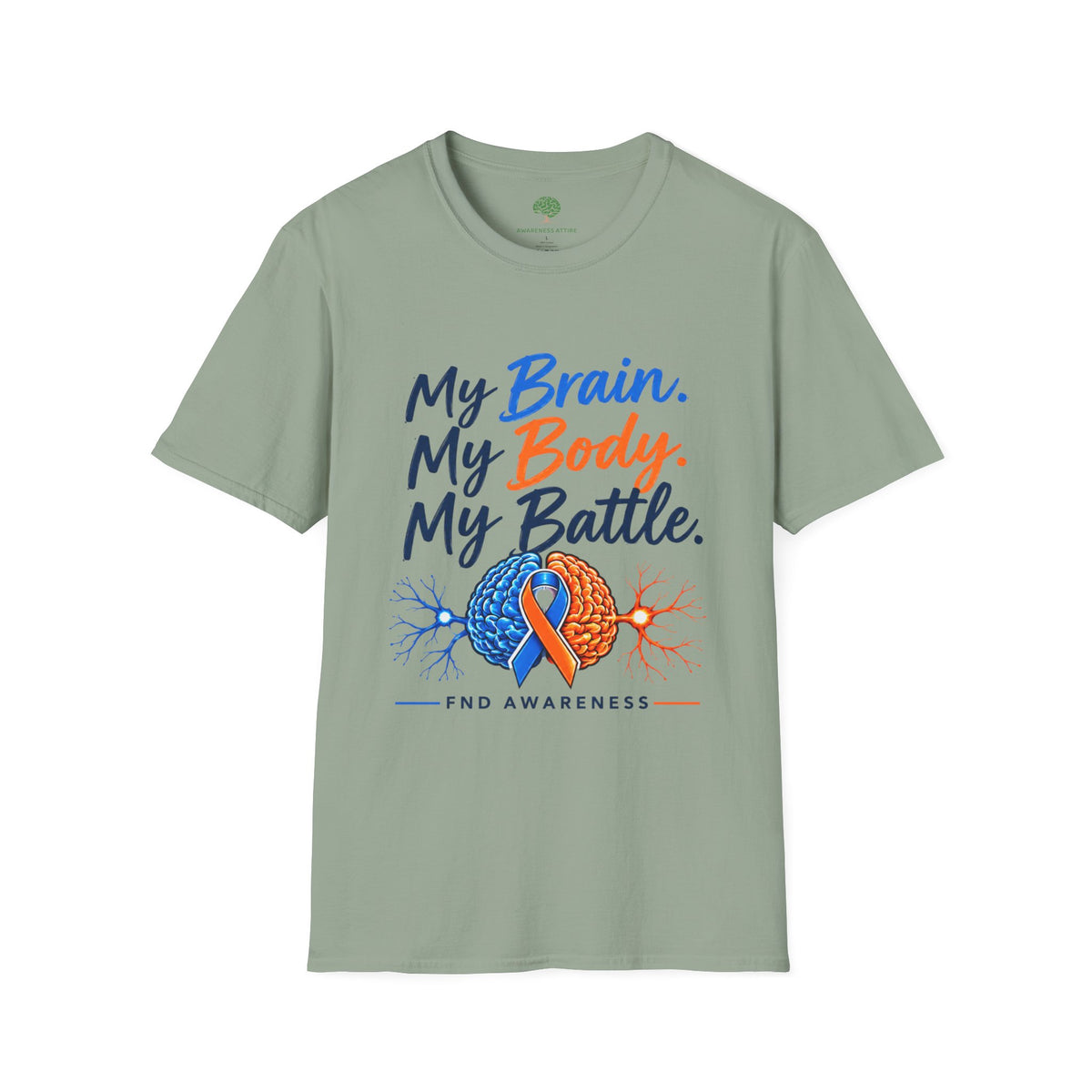 My Brain. My Body. My Battle. Awareness T-Shirt — Neurological Health Ribbon Tee