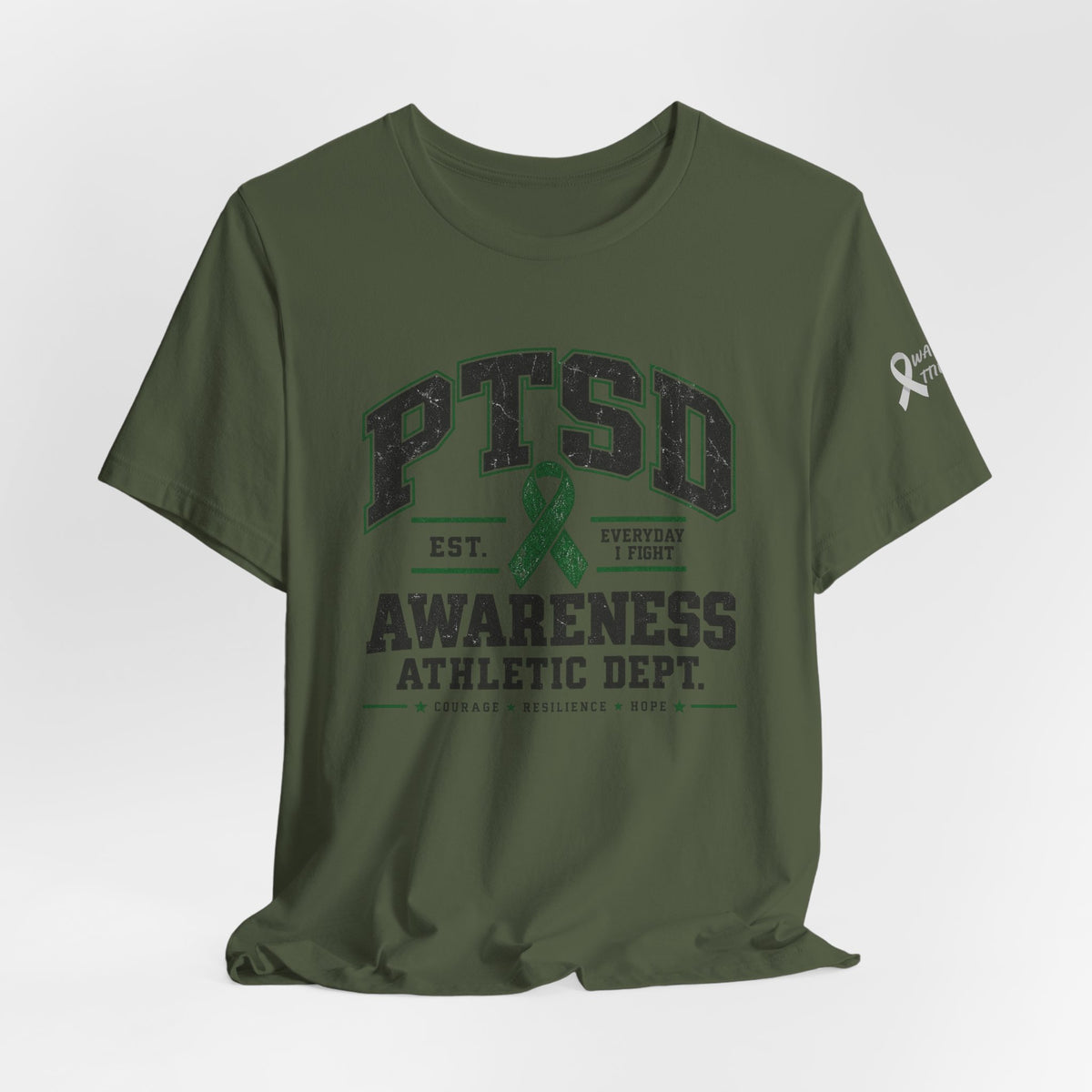 PTSD Awareness Athletic Department Green Ribbon Tee