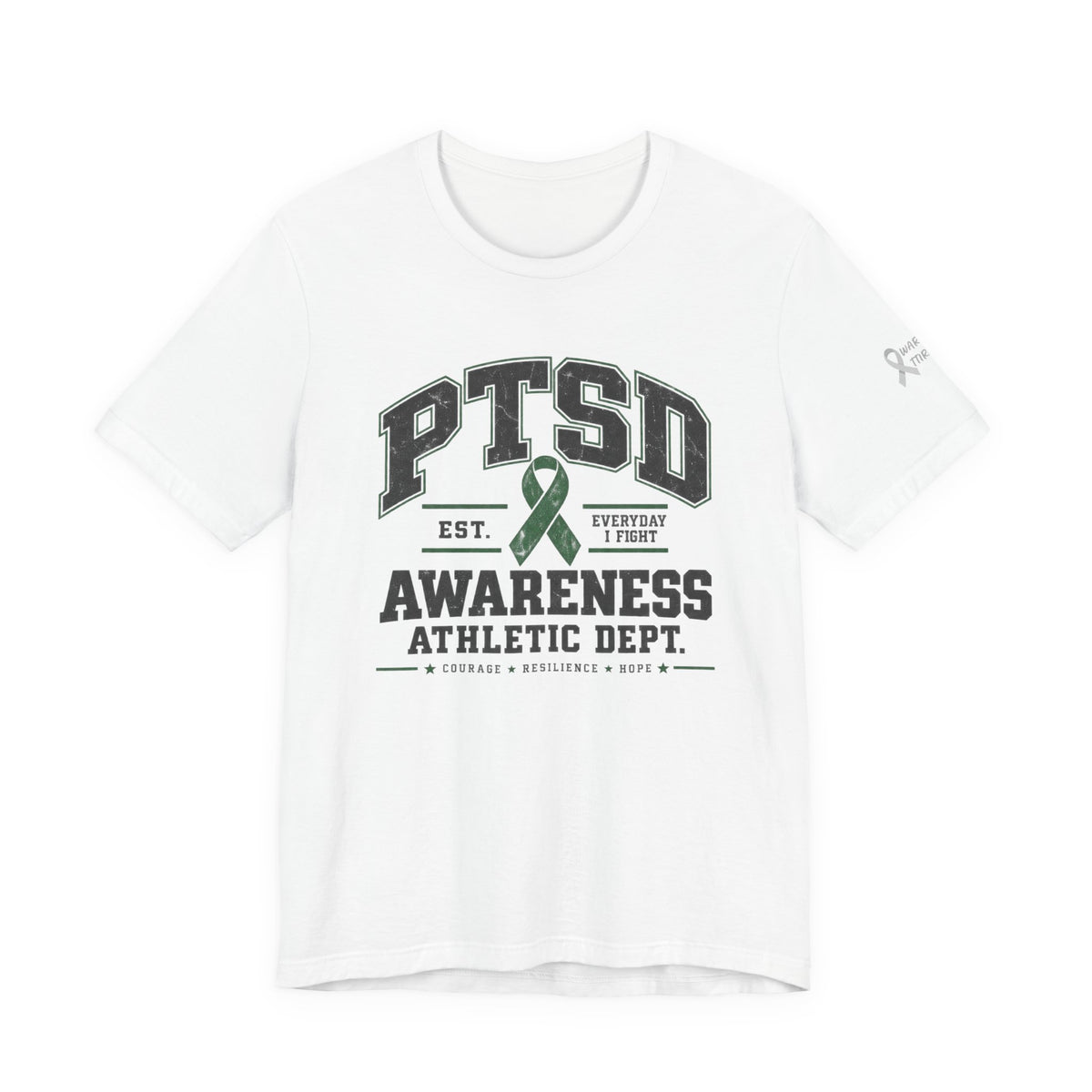 PTSD Awareness Athletic Department Green Ribbon Tee