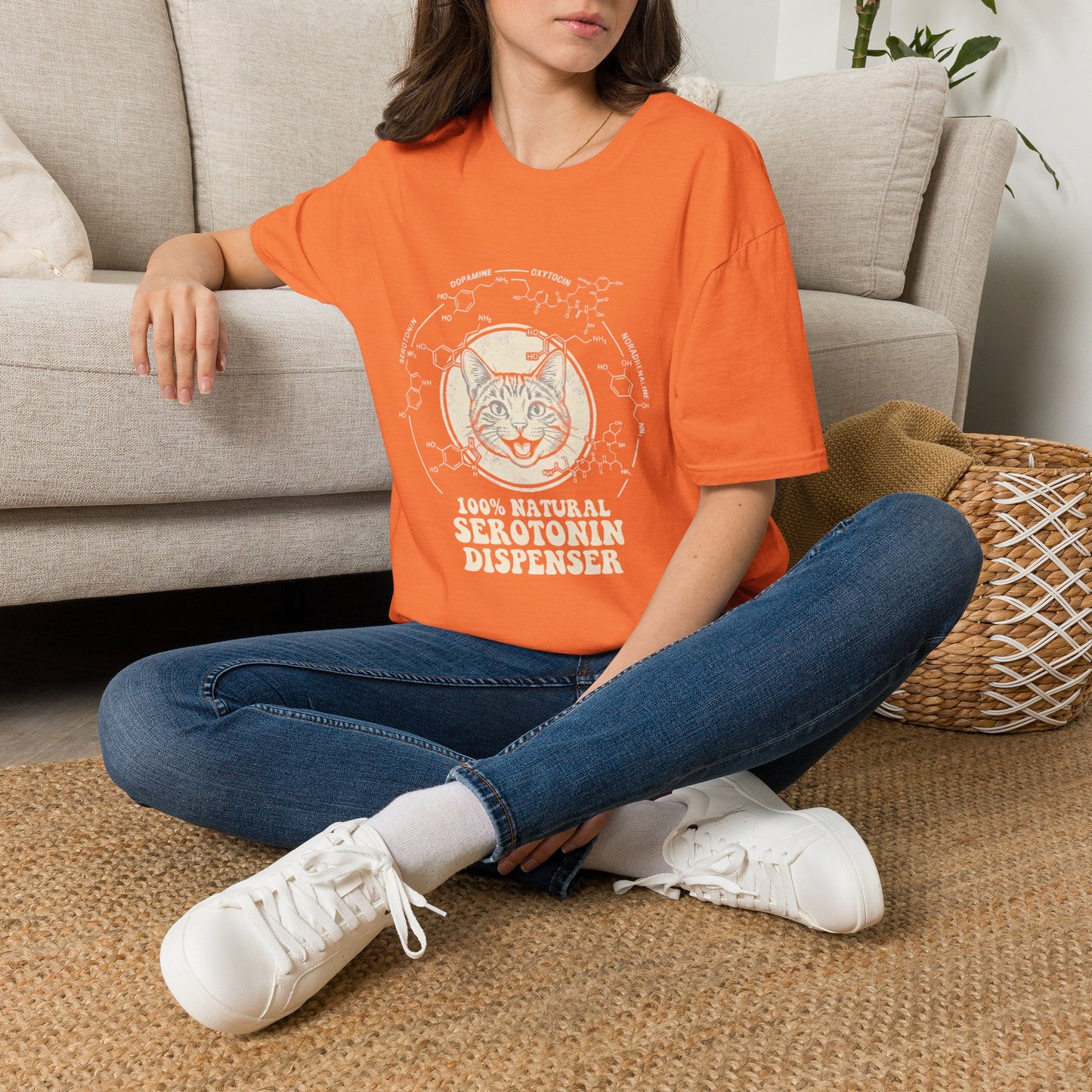 100% Natural Serotonin Dispenser Cat Graphic Tee