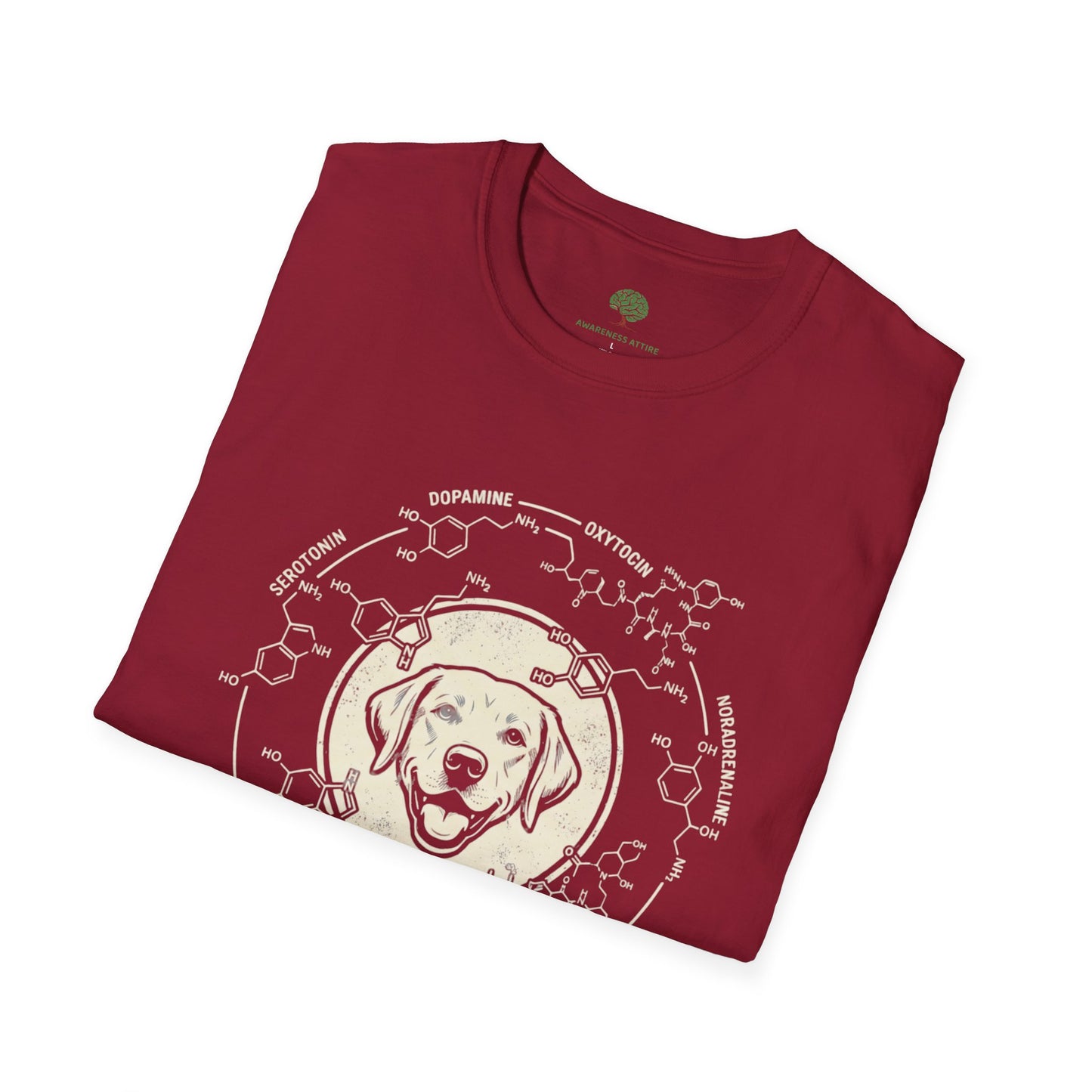 Serotonin Dispenser Dog T-Shirt — 100% Natural Retro Pup Graphic Tee