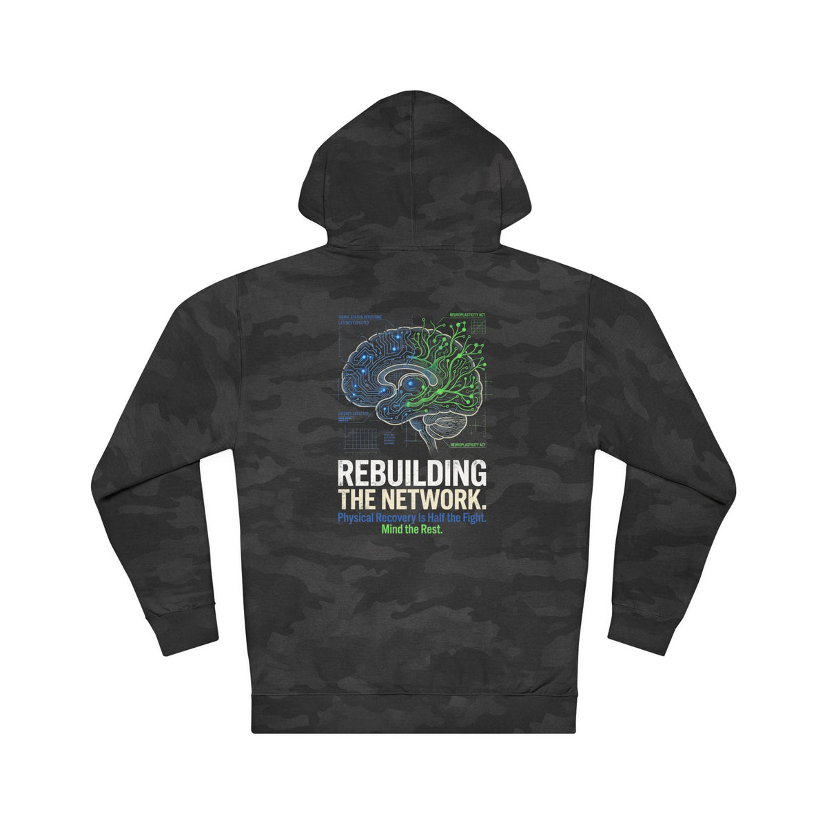 Rebuilding The Network Hoodie | Post-Stroke Depression & Neuroplasticity Heavyweight Hoodie