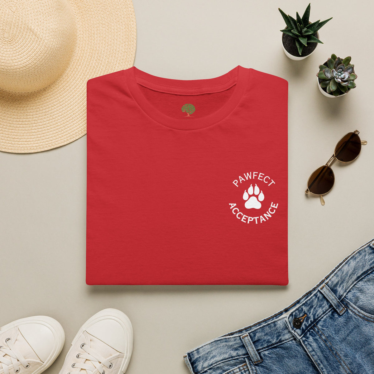 "Pawfect Acceptance" Dog Paw Print Tee