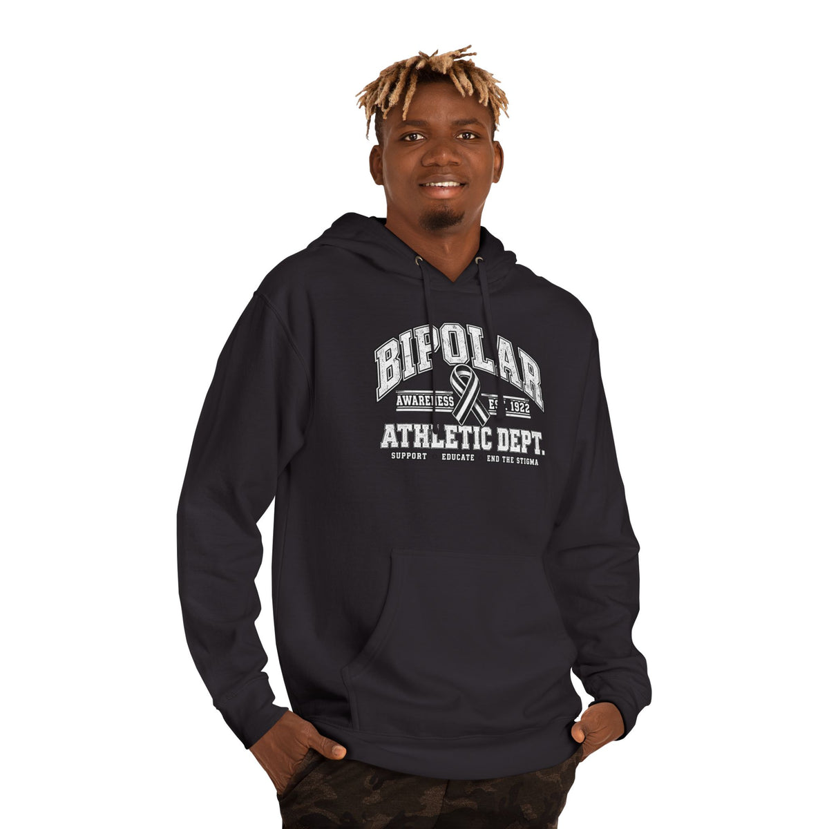 Bipolar Athletic Dept. Hoodie — Retro Varsity Mental Health Awareness Sweatshirt