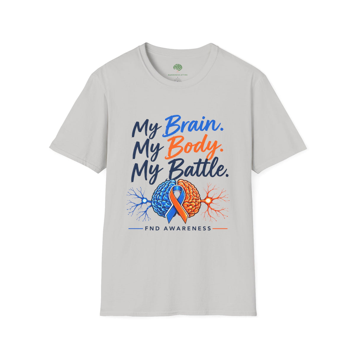 My Brain. My Body. My Battle. Awareness T-Shirt — Neurological Health Ribbon Tee