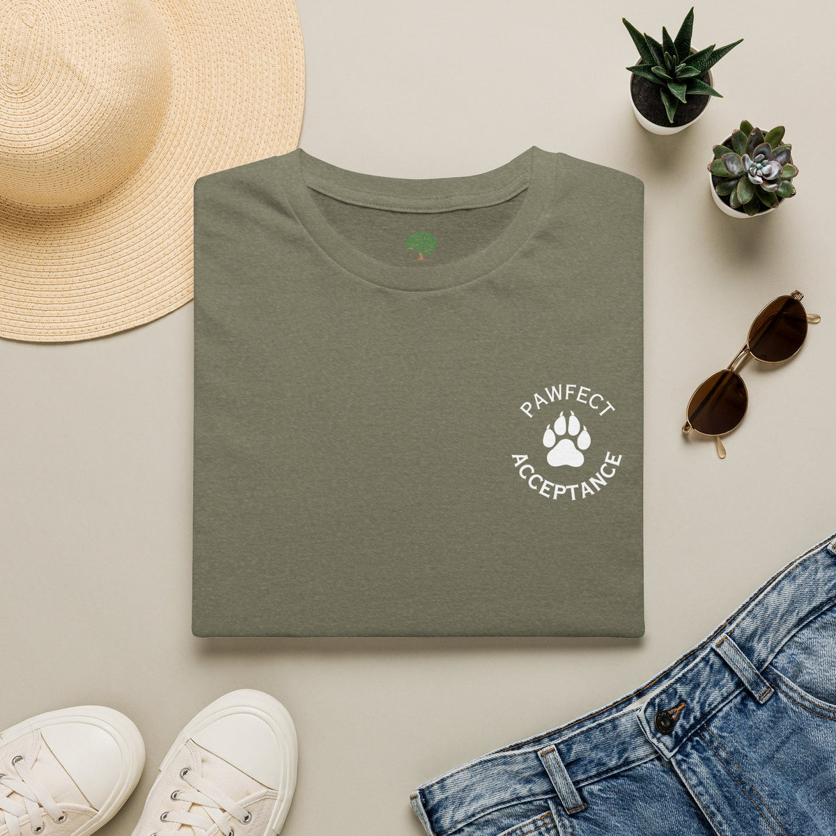 "Pawfect Acceptance" Dog Paw Print Tee