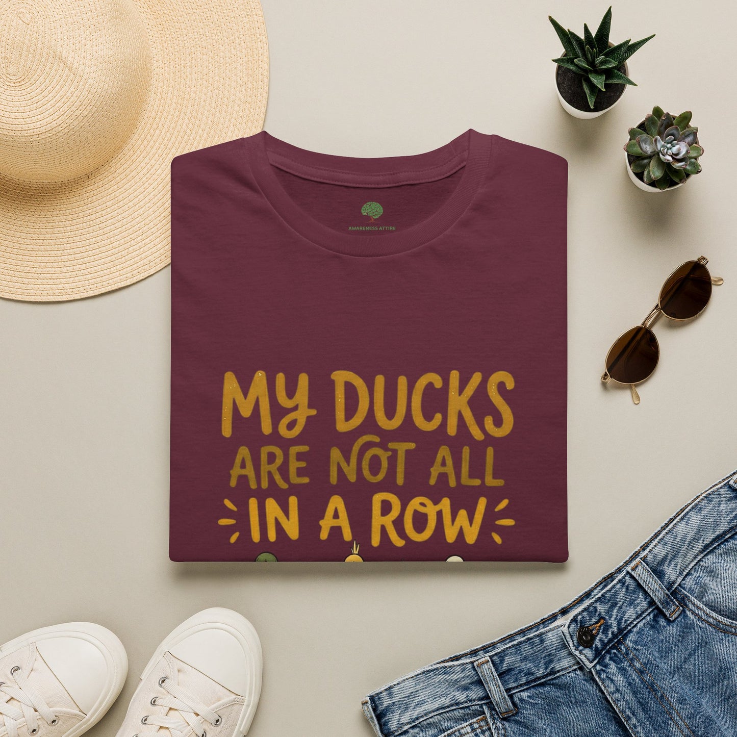 “My Ducks Are Not All In A Row” Cute Duck Graphic Tee