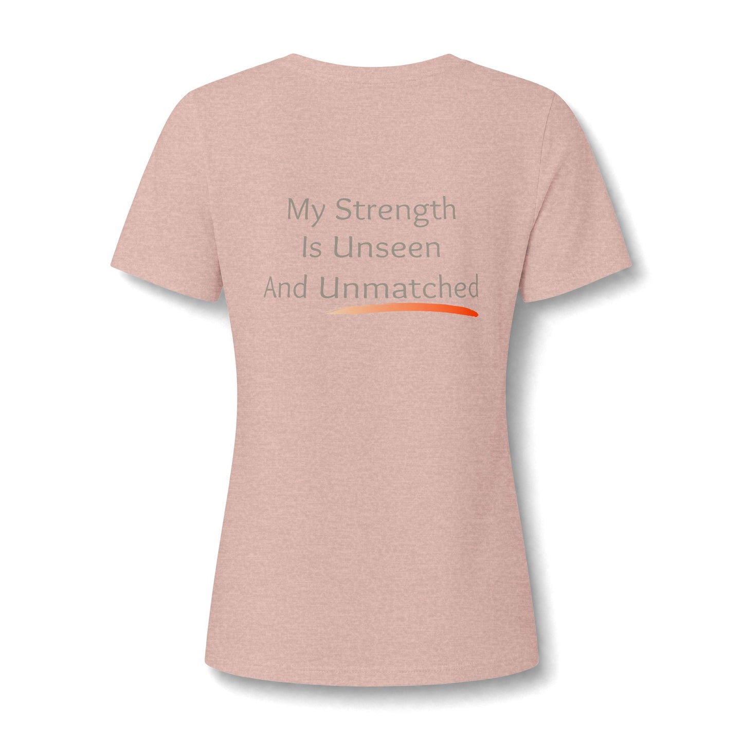 Mental health V Neck featuring a bright logo phoenix and a phrase about inner strength