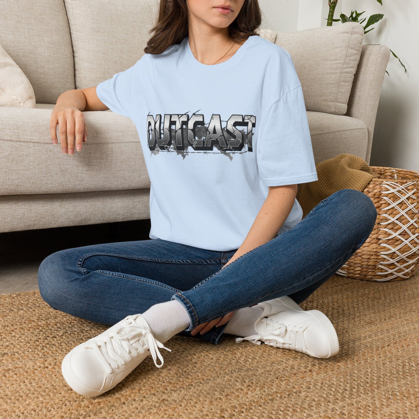 "Outcast" T-Shirt | Minimalist Typography Slogan Tee