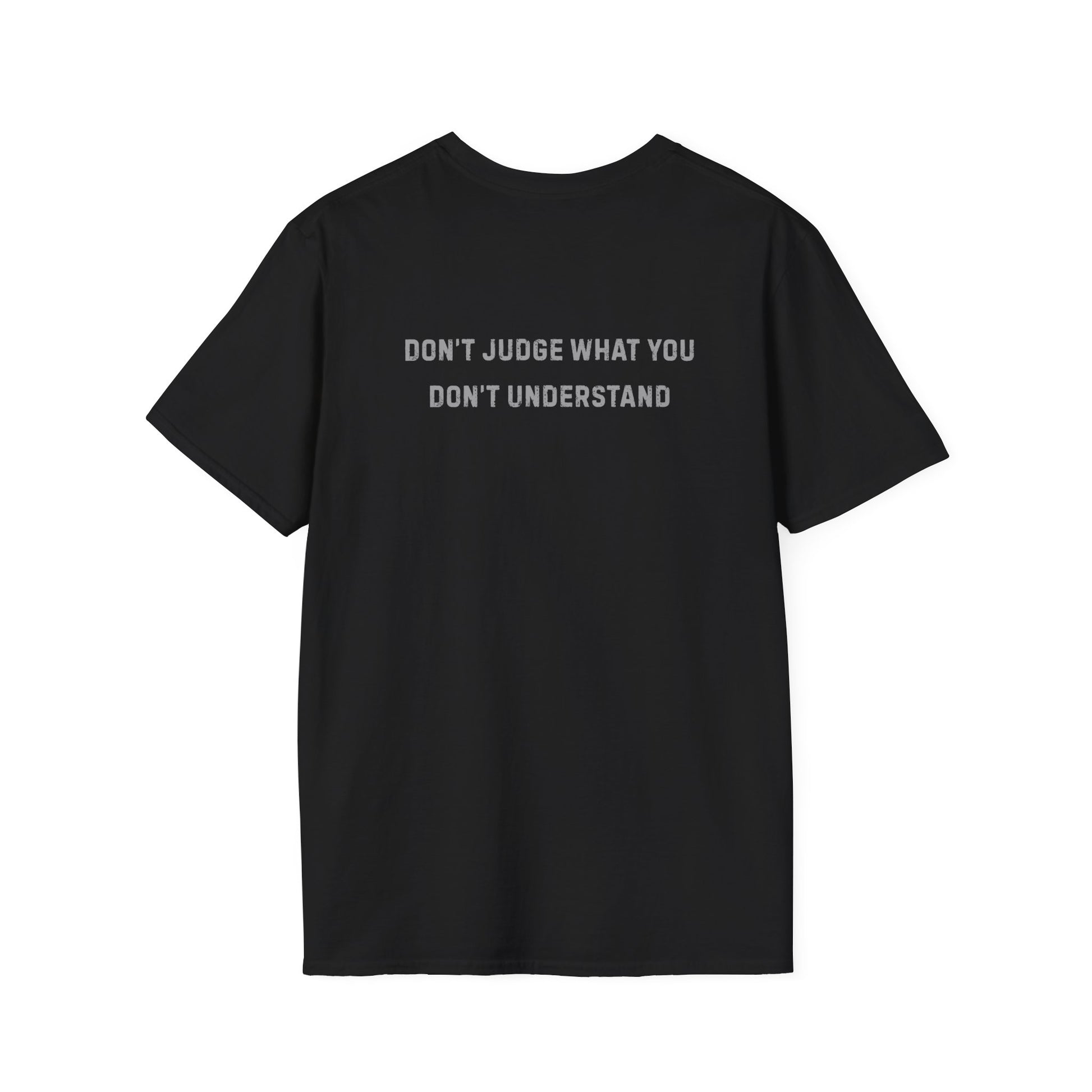 Inner Ember band Tee featuring the lyrics Don't Judge What You don't Understand