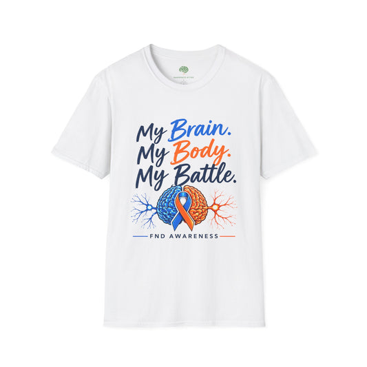 My Brain. My Body. My Battle. Awareness T-Shirt — Neurological Health Ribbon Tee