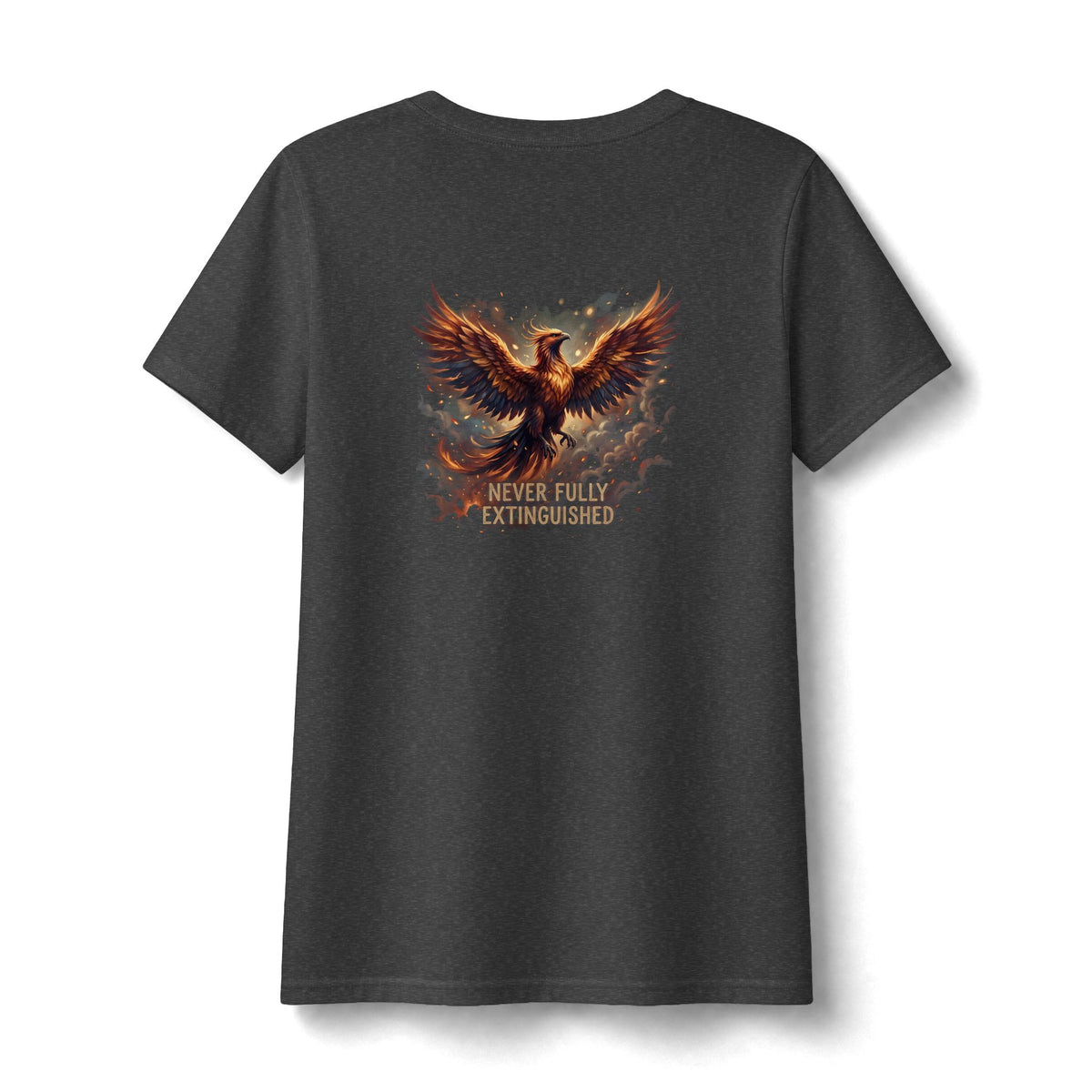 Never Fully Extinguished Phoenix Mental Health Women's V-Neck