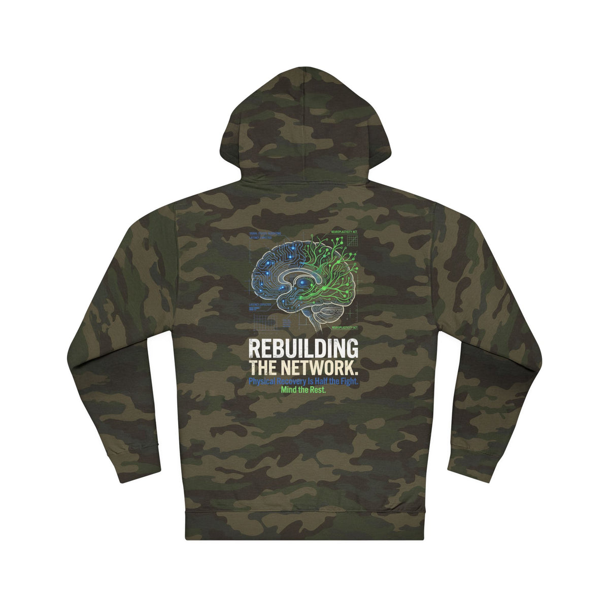 Rebuilding The Network Hoodie | Post-Stroke Depression & Neuroplasticity Heavyweight Hoodie