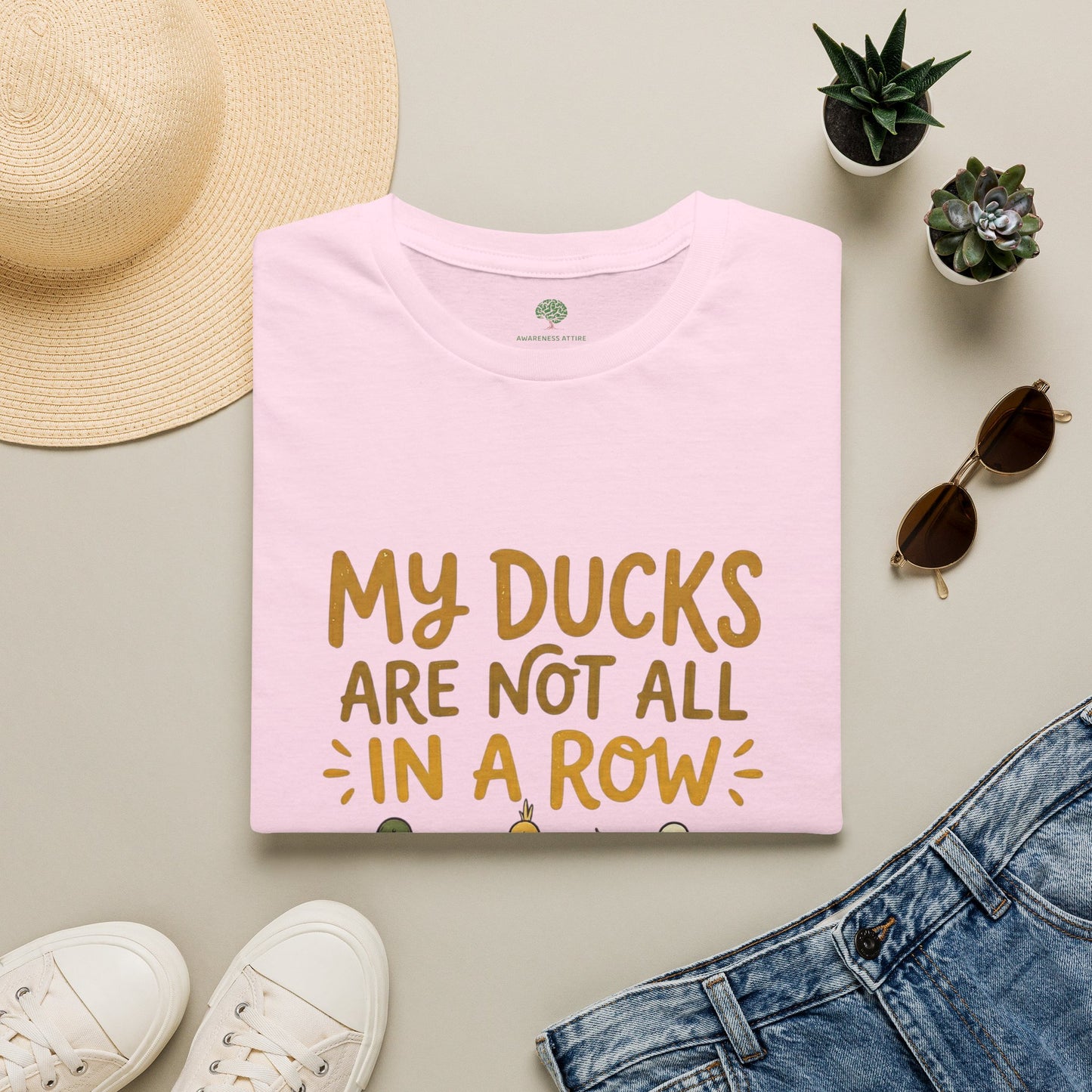 “My Ducks Are Not All In A Row” Cute Duck Graphic Tee