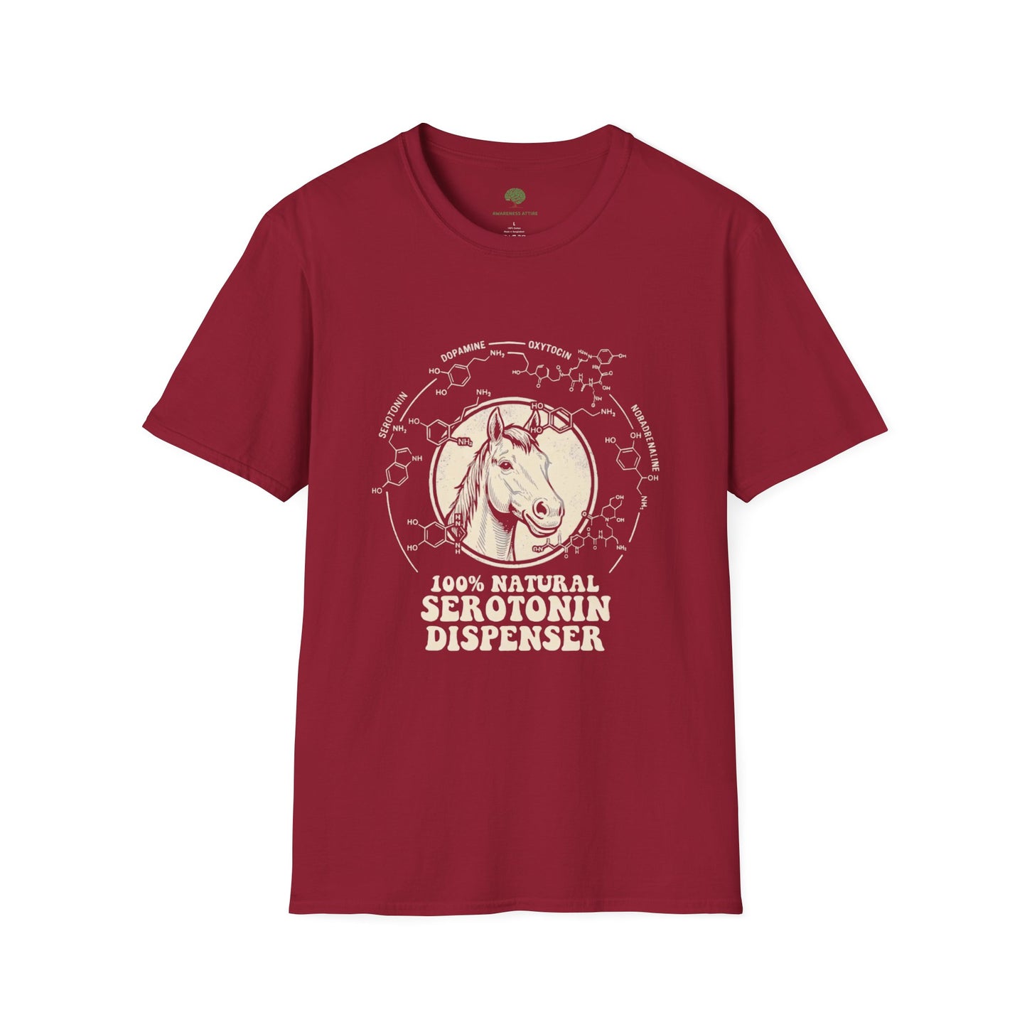 100% Natural Serotonin Dispenser Horse Graphic Tee