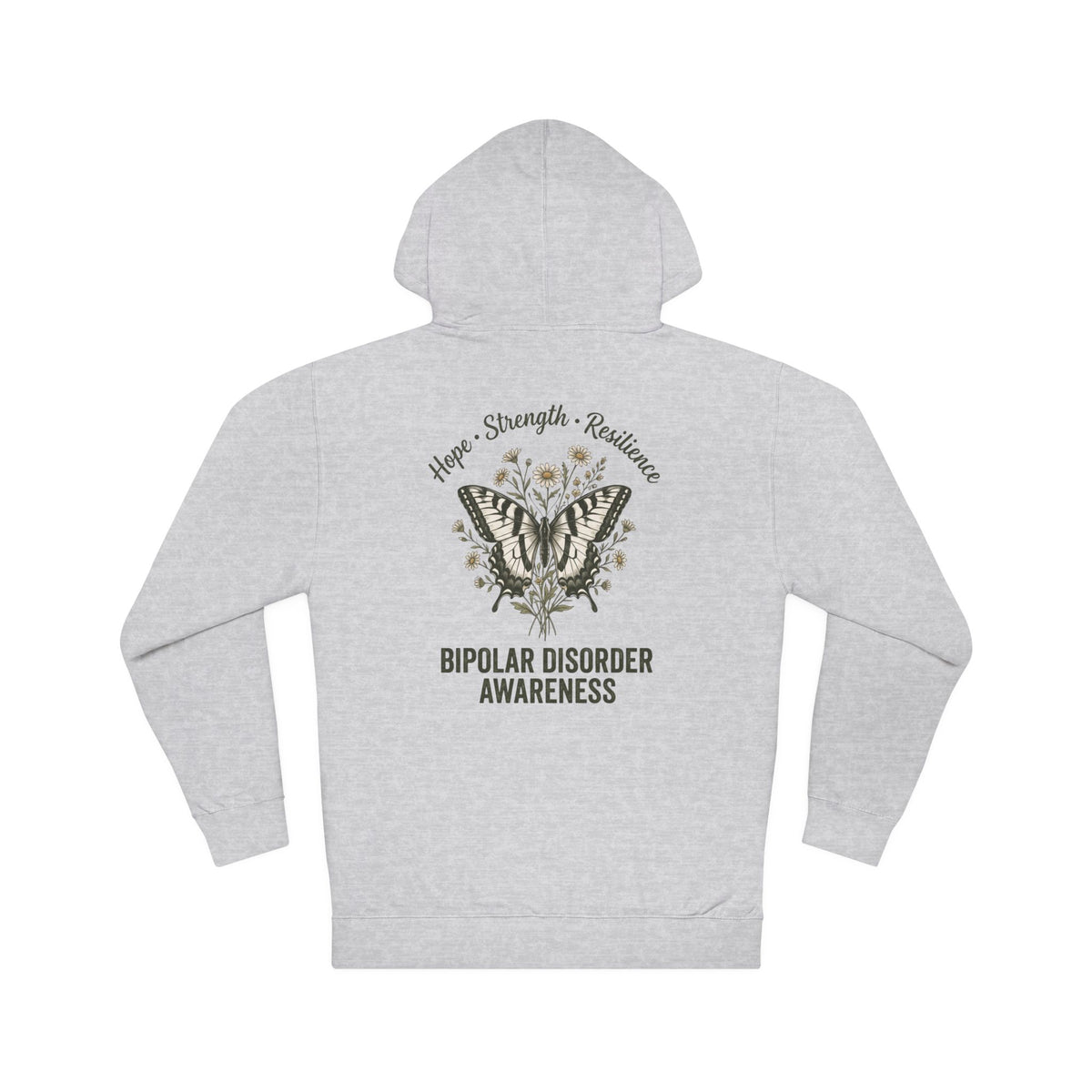 Bipolar Disorder Awareness Hoodie — Hope Strength Resilience Butterfly Design