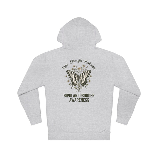 Bipolar Disorder Awareness Hoodie — Hope Strength Resilience Butterfly Design